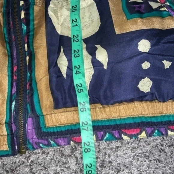 Vintage 90’s Stunt Sports 100% Silk Boho/Southwestern/Aztec Bomber Jacket Sz 2X - Picture 12 of 15